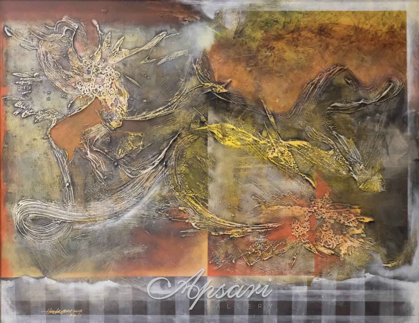 Asimilasi dan Budaya - 9 by I Made Hantaguna, 2003, Mixed media, Indonesian painting at Apsari Gallery