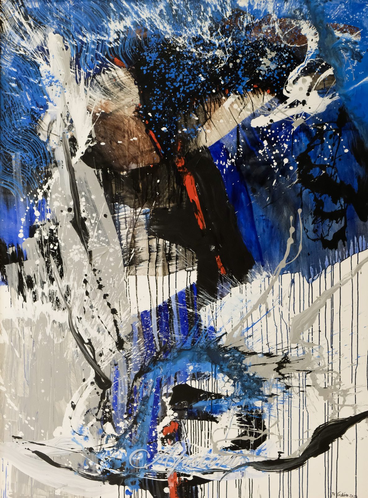 Blue Paradise by Putu Bonuz Sudiana, 2020, Acrylic on canvas, Indonesian painting at Apsari Gallery