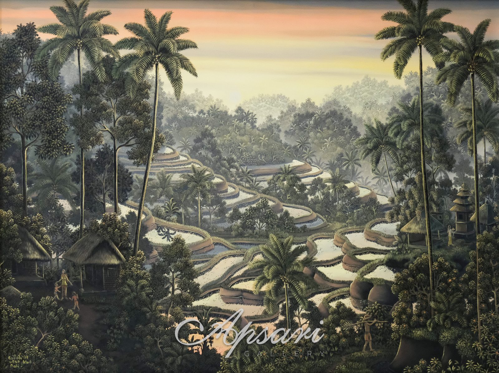 Pemandangan by Ni Gusti Agung Galuh, 2017, Acrylic on canvas, Indonesian painting at Apsari Gallery