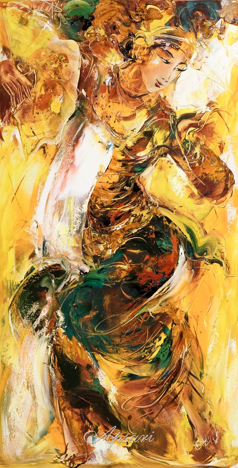 Tari Melenggok I by Sp Hidayat, 2019, Oil on canvas, Indonesian painting at Apsari Gallery