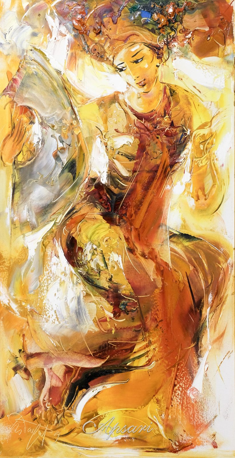 Tari Melenggok II by Sp Hidayat, 2019, Oil on canvas, Indonesian painting at Apsari Gallery