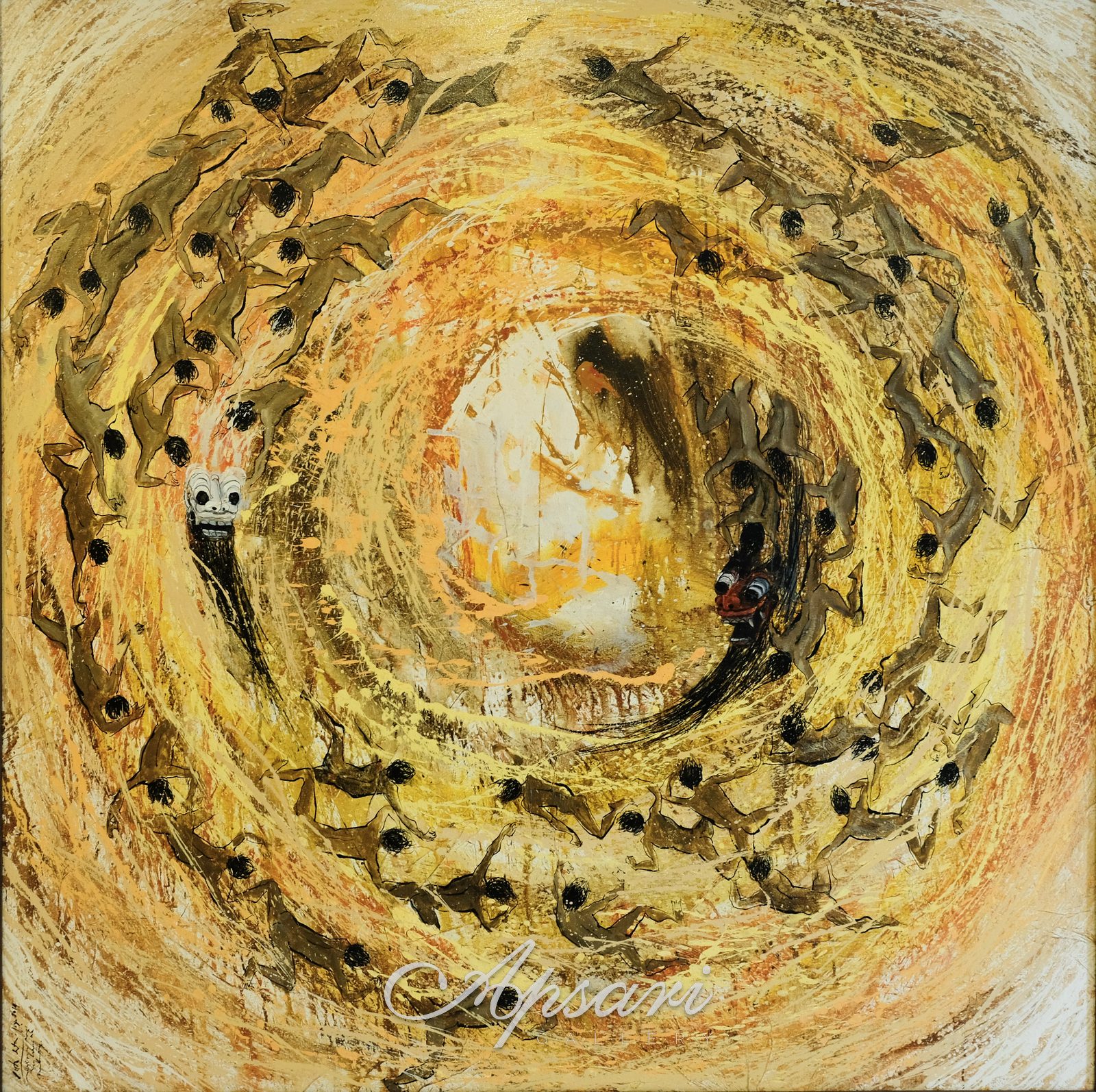 The Dancer of Remembering by Putu Sutawijaya, 2014, Acrylic on canvas, Indonesian painting at Apsari Gallery