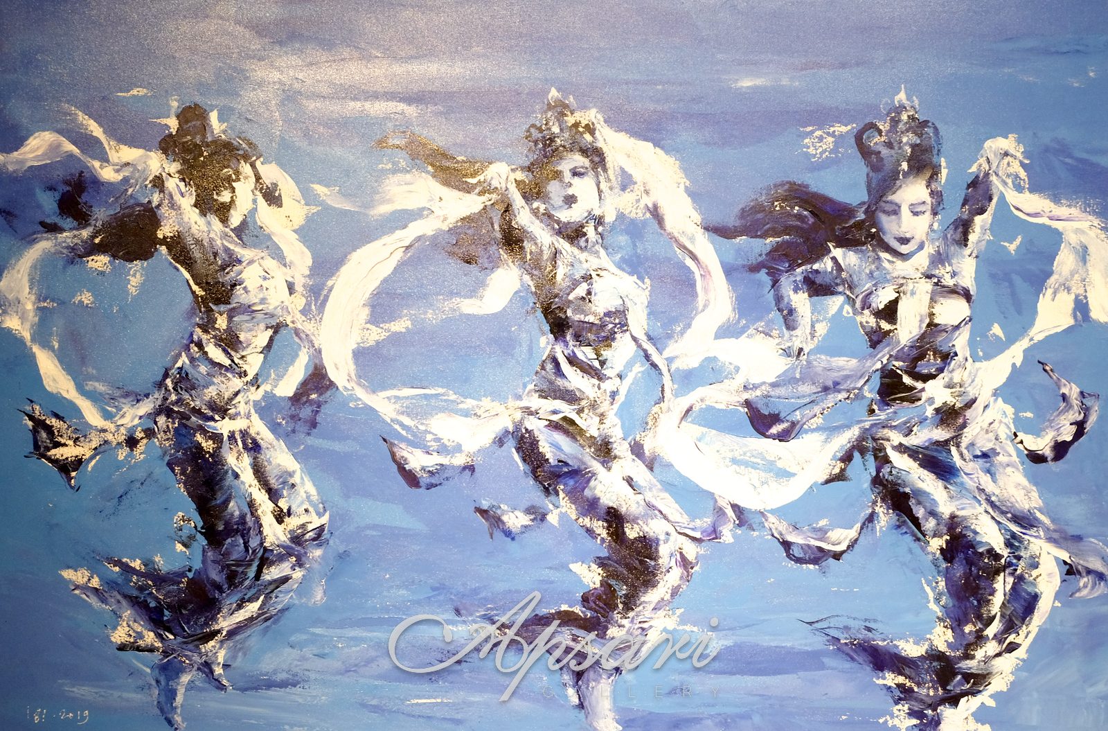Three Master by Ida Bagus Indra, 2019, Acrylic on canvas, Indonesian painting at Apsari Gallery