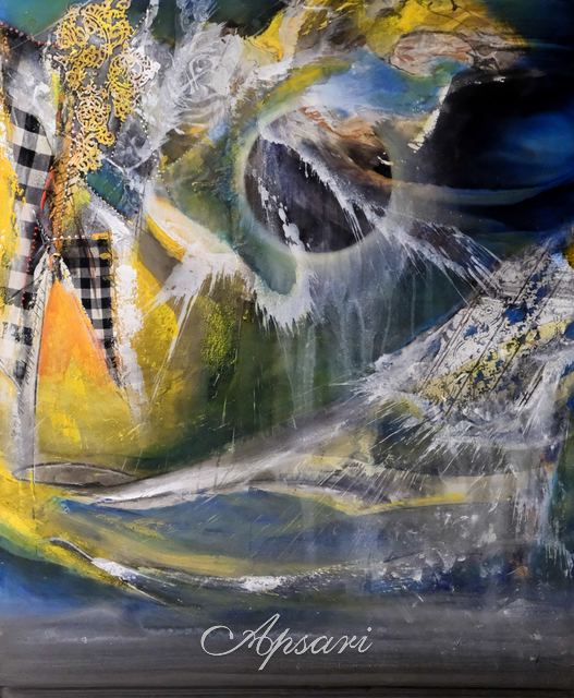 Abstrak by I Made Hantaguna, 2021, Mixed media, Indonesian painting at Apsari Gallery