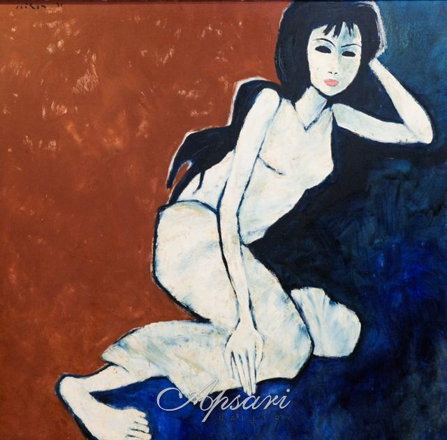Anis by Jeihan, 2001, Oil on canvas, Indonesian painting at Apsari Gallery