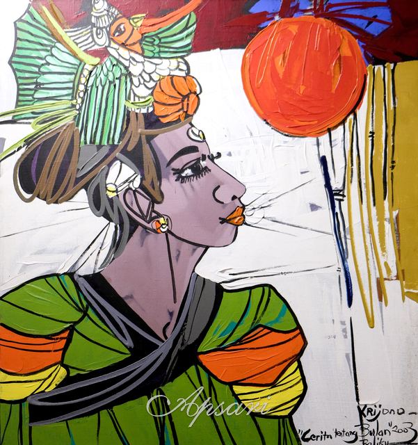 Cerita Tentang Bulan by Krijono, 2003, Oil on canvas, Indonesian painting at Apsari Gallery