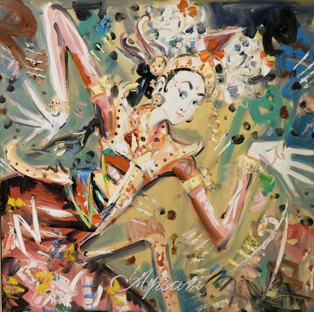 Legong Dance by I Nyoman Gunarsa, 2009, Oil on canvas, Indonesian painting at Apsari Gallery