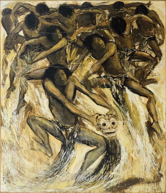 Memori Terhalang Waktu by Putu Sutawijaya, 2014, Mixed media on canvas, Indonesian painting at Apsari Gallery
