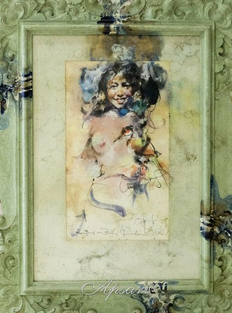 Nude by Antonio Blanco, Watercolour on paper, Indonesian painting at Apsari Gallery