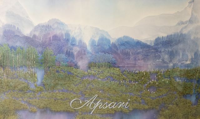 Pemandangan Ungu by Sutopo, 2004, Oil on canvas, Indonesian painting at Apsari Gallery