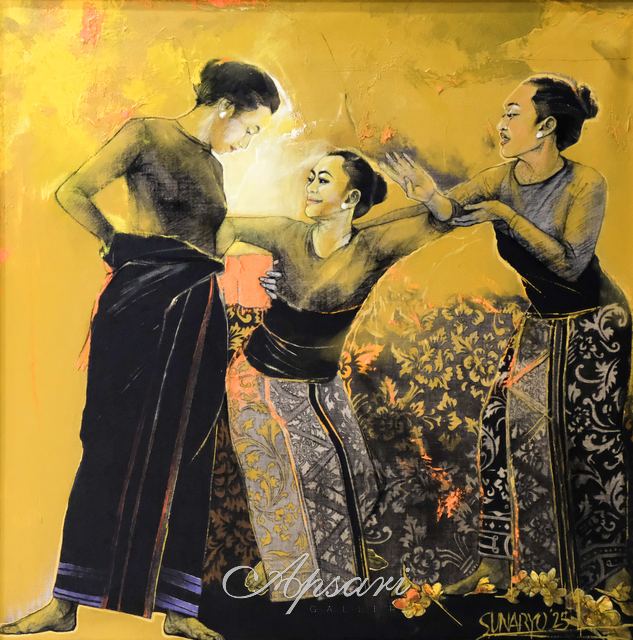 Repairing Before Performance by Sunaryo, 2025, Oil on canvas, Indonesian painting at Apsari Gallery