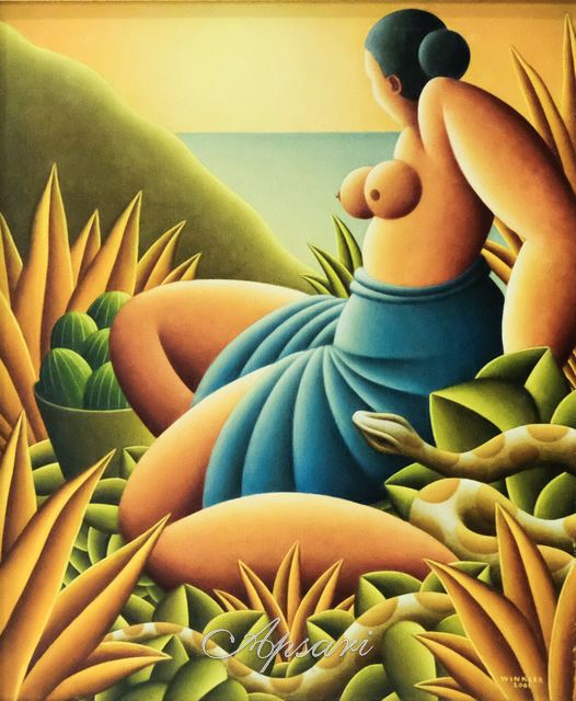 Wanita dan Ular by Richard Winkler, Indonesian painting at Apsari Gallery