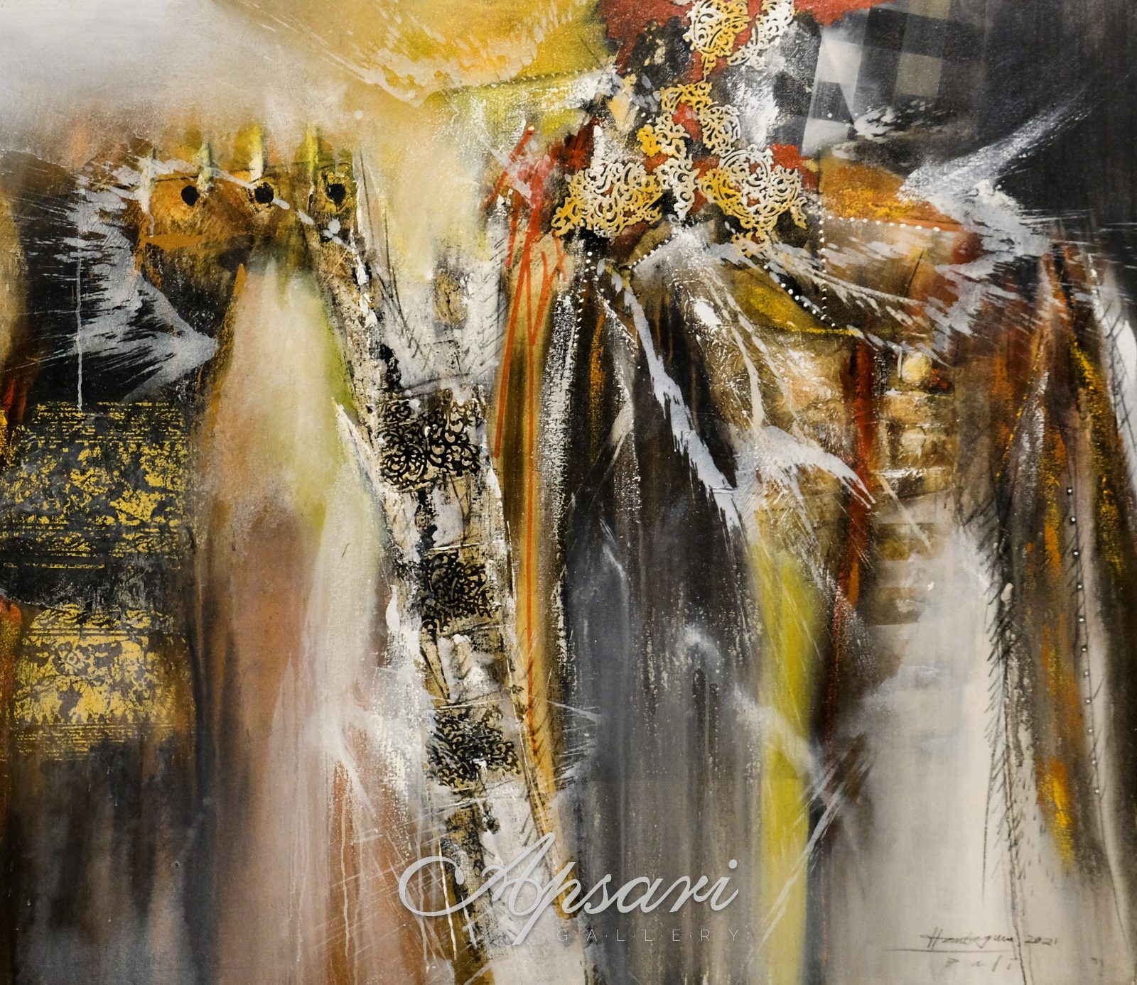 Untitled by I Made Hantaguna, 2021, Mixed media, Indonesian painting at Apsari Gallery