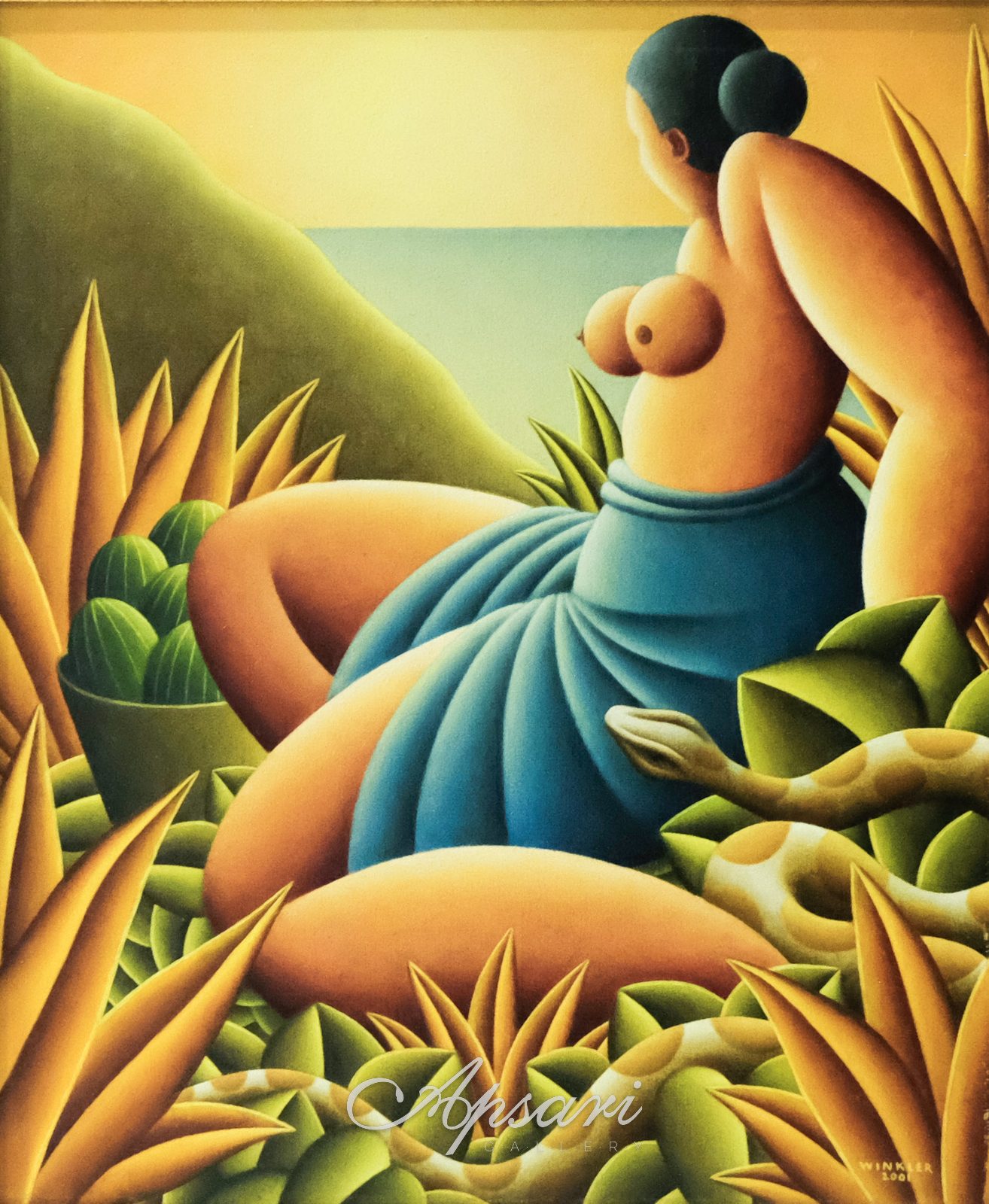Wanita dan Ular by Richard Winkler, Indonesian painting at Apsari Gallery